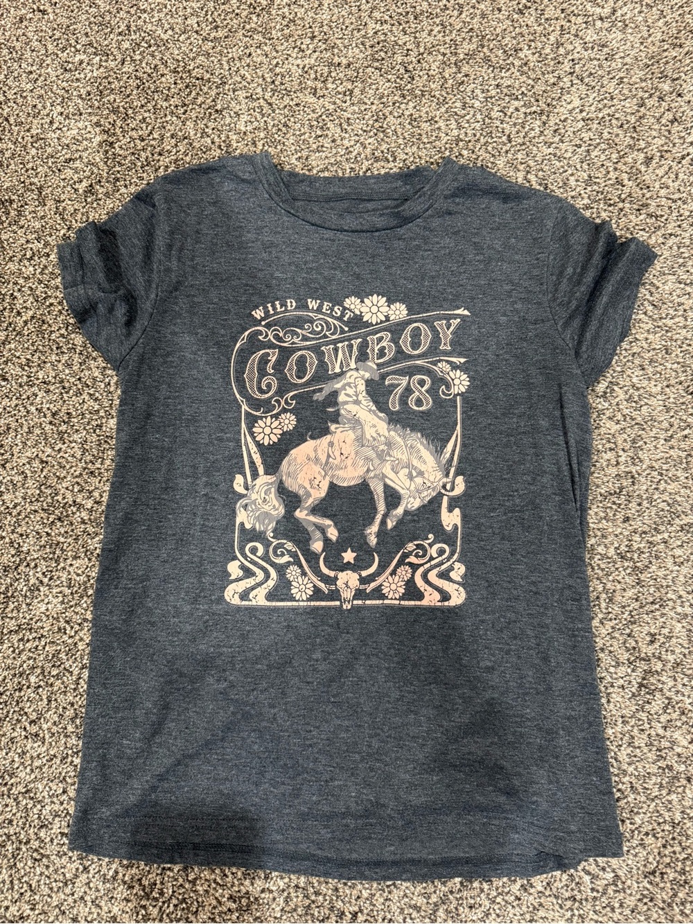 Cowboy Graphic Tee - Dark Gray Kids Shirt